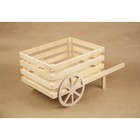 Кашпо деревянное 45×24×21 см "Тележка", натуральный Дарим Красиво - Фото 1