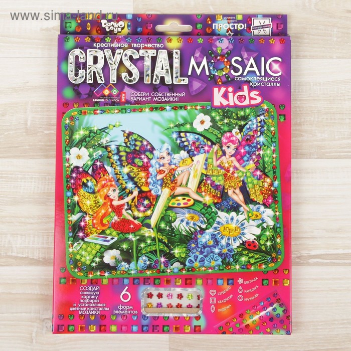 Набор для создания мозаики серии «CRYSTAL MOSAIC», на темном фоне CRMk-01-09 - Фото 1