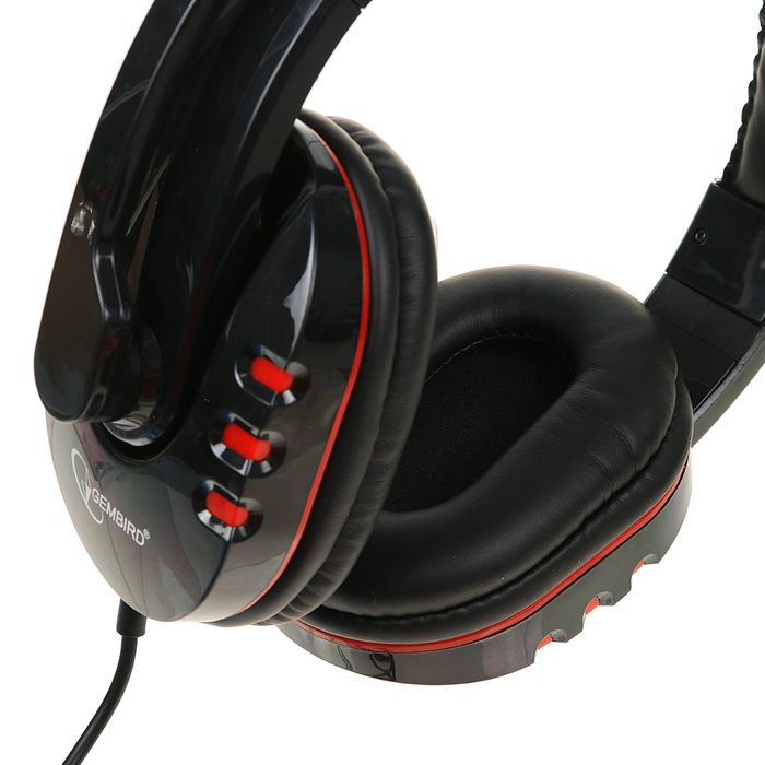 Наушники Gembird MHS-782, игровые, полноразмерные, микрофон, 3.5 мм, 1.8 м, черно-красные - фото 51808912 Наушники Gembird MHS-782, игровые, полноразмерные, микрофон, 3.5 мм, 1.8 м, черно-красные - фото 51808912