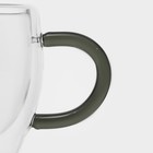 Чашка стеклянная с двойными стенками Magistro «Адель», 200 мл, цвет чёрный - Фото 3