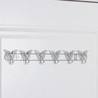 Вешалка настенная на 6 крючков Доляна «Бабочки», 34,5×3×6,5 см, цвет серебряный - Фото 2
