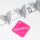 Вешалка настенная Доляна «Бабочки», 6 крючков, 34.5×3×6.5 см, серебряная - Фото 5