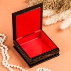 Шкатулка для украшений «Цветы», с накладкой, 10×10 см, лаковая миниатюра - Фото 2