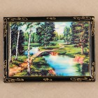 Шкатулка «Лесная река», 10×14 см, лаковая миниатюра - Фото 2