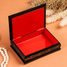 Шкатулка для украшений «Пионы в вазе», 10×14 см, лаковая миниатюра - Фото 2