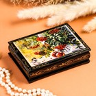 Шкатулка для украшений «Рябина на окне», 10×14 см, лаковая миниатюра - Фото 1