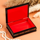 Шкатулка для украшений «Рябина на окне», 10×14 см, лаковая миниатюра - Фото 3