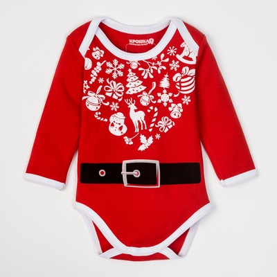 Боди Крошка Я "Любимчик Деда Мороза", красный, р.24, рост 68-74