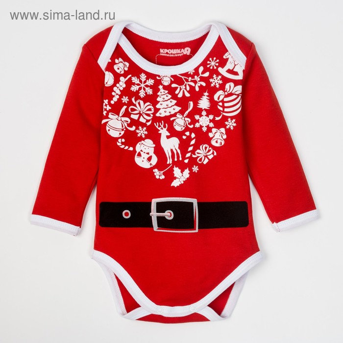 Боди Крошка Я "Любимчик Деда Мороза", красный, р.26, рост 74-80 - Фото 1