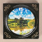 Шкатулка «Лес у озера», с накладкой, 10х10 см, лаковая миниатюра - Фото 2