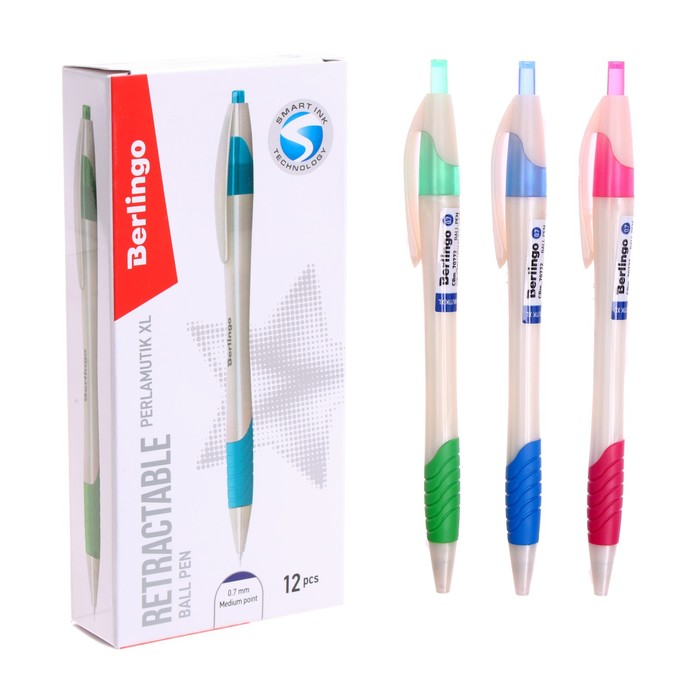 Ручка шариковая автоматическая Perlamutik XL, узел 0.7 мм, чернила синие, грип