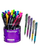 Ручка шариковая Berlingo. SI-400 Color, автоматическая, синий стержень, узел 0.7 мм, резиновый упор, МИКС - Фото 8