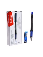 Ручка шариковая Berlingo. I-10 Nero, синий стержень, узел 0.4 мм, резиновый упор - Фото 4