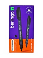 Маркер перманентный Berlingo, чёрный, двухсторонний, узел 1.0 мм/0.5 мм - Фото 16