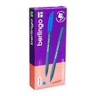 Ручка шариковая Berlingo. Triangle Silver, синий стержень, узел 1 мм, треугольный корпус - Фото 6