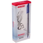 Ручка шариковая Berlingo. Triangle Silver, синий стержень, узел 1 мм, треугольный корпус - Фото 5