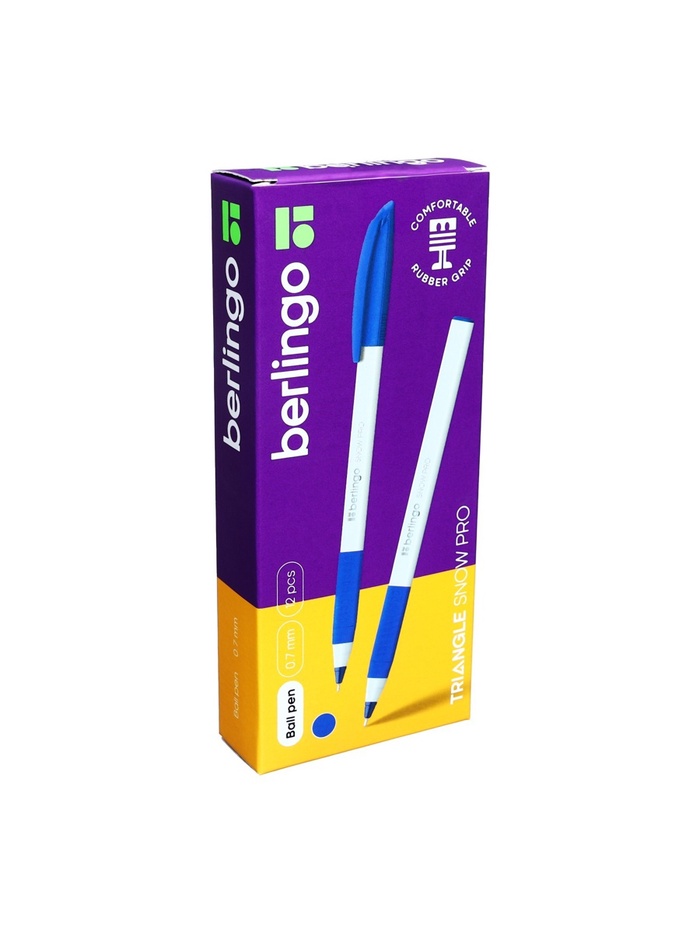 Ручка шариковая Triangle Snow Pro, узел 0.7 мм, чернила синие, грип - Фото 1