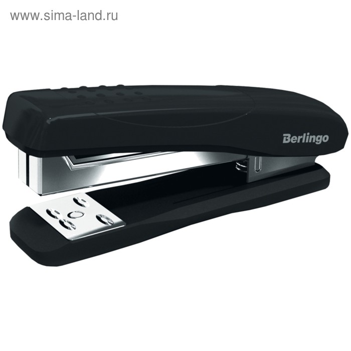 Степлер № 24/6, 26/6, до 25 листов, пластиковый корпус, чёрный - Фото 1