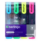 Набор маркеров-текстовыделителей 4 цвета, Berlingo 5.0 мм, европодвес - Фото 1