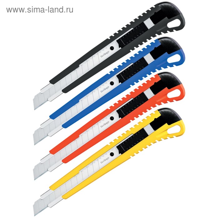 Нож канцелярский 9 мм Universal, auto-lock, металлические направляющие, европодвес - Фото 1
