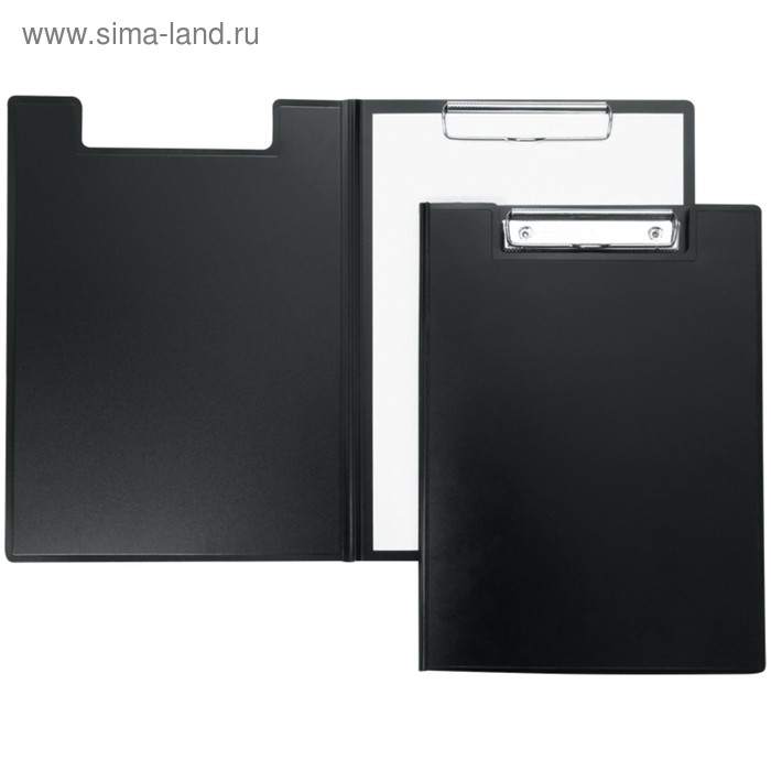 Папка-планшет с зажимом, пластик, чёрный - Фото 1