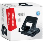 Дырокол до 20 листов, металлический, чёрный, с линейкой - Фото 2