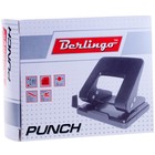 Дырокол до 20 листов, металлический, чёрный, с линейкой - Фото 3