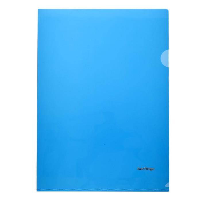 Папка-уголок А4, 180 мкм Berlingo, прозрачная синяя - Фото 1
