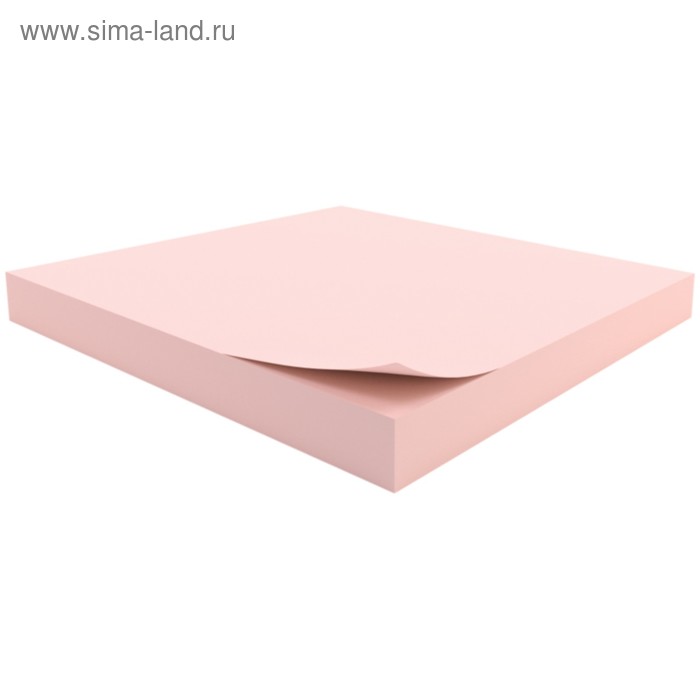 Блок с липким краем 76х76 мм, 100 листов, «Стандарт», розовый - Фото 1