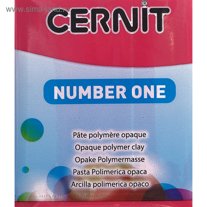 Полимерная глина запекаемая, Cernit Number One, 56 г, карминовый, №420 - Фото 1