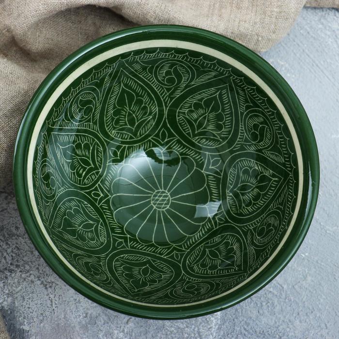 Коса Риштанская Керамика "Узоры" 15,5 см, средняя, зелёная - фото 1889212918