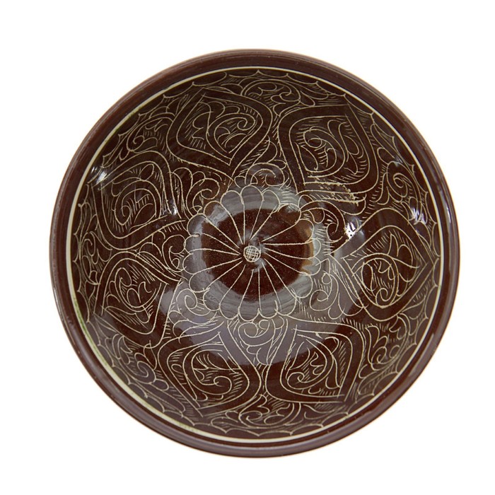 Коса Риштанская Керамика "Узоры" 15 см, малая, коричневая - фото 1889212928