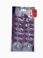 Ёлочные игрушки 12 шт. «Зимнее волшебство. Бант» пластик, 5.5×5 см, серебристо-сиреневый - Фото 7