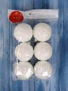 Ёлочные игрушки «Пушинка - бисер», шары новогодние, d=5.5 см, набор 6 шт., белый - Фото 4