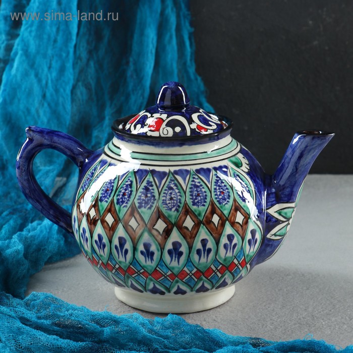 Чайник заварочный Риштанская Керамика «Узоры», 1 л, МИКС - Фото 1