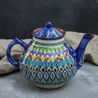 Чайник Риштанская Керамика "Узоры", 1600 мл, синий микс - фото 20736290