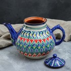 Чайник Риштанская Керамика "Узоры", 1600 мл, синий микс - Фото 5
