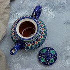 Чайник Риштанская Керамика "Цветы", 700 мл, синий микс - Фото 4