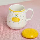 Кружка 350 мл «Тыковка», с керамической крышкой, цвет МИКС - Фото 3