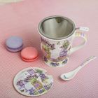 Кружка 300 мл «Букет лаванды», с ситом, ложкой и крышкой - Фото 2