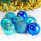 Ёлочные игрушки «Ассорти», шары новогодние, набор 8 шт., d=6 см - Фото 1