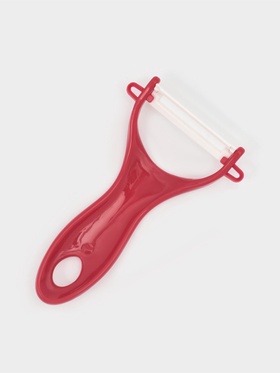 Овощечистка керамическая Доляна «Солнечная», 13 см, красная  (артикул 2313790)  большой выбор товаров оптом и в розницу по низким ценам с доставкой