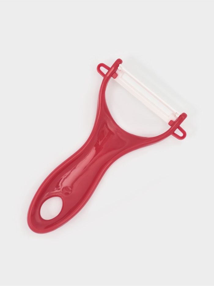 Овощечистка керамическая Доляна «Солнечная», 13 см, красная - Фото 1