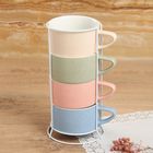 Набор кружек 250 мл "Зефир", 4 шт, на металлической подставке - Фото 1