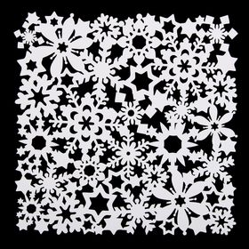 Трафарет фоновый "Ажурные снежинки" пластик, 15х15 см (НГМСК-16)