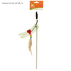 Дразнилка-удочка «Стрекоза», деревянная палочка 40 см, микс цветов - фото 68071576