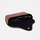 Футляр для очков на кнопке, 16×3.5×6.5 см, коричневый - Фото 4