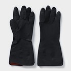 Перчатки хозяйственные латексные Доляна, размер L, химически стойкие, цвет чёрный - Фото 5