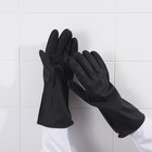 Перчатки хозяйственные латексные Доляна, размер L, защитные, химически стойкие, 60 гр, цвет чёрный - Фото 7