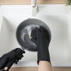 Перчатки хозяйственные латексные Доляна, размер XL, химически стойкие, чёрные - Фото 4